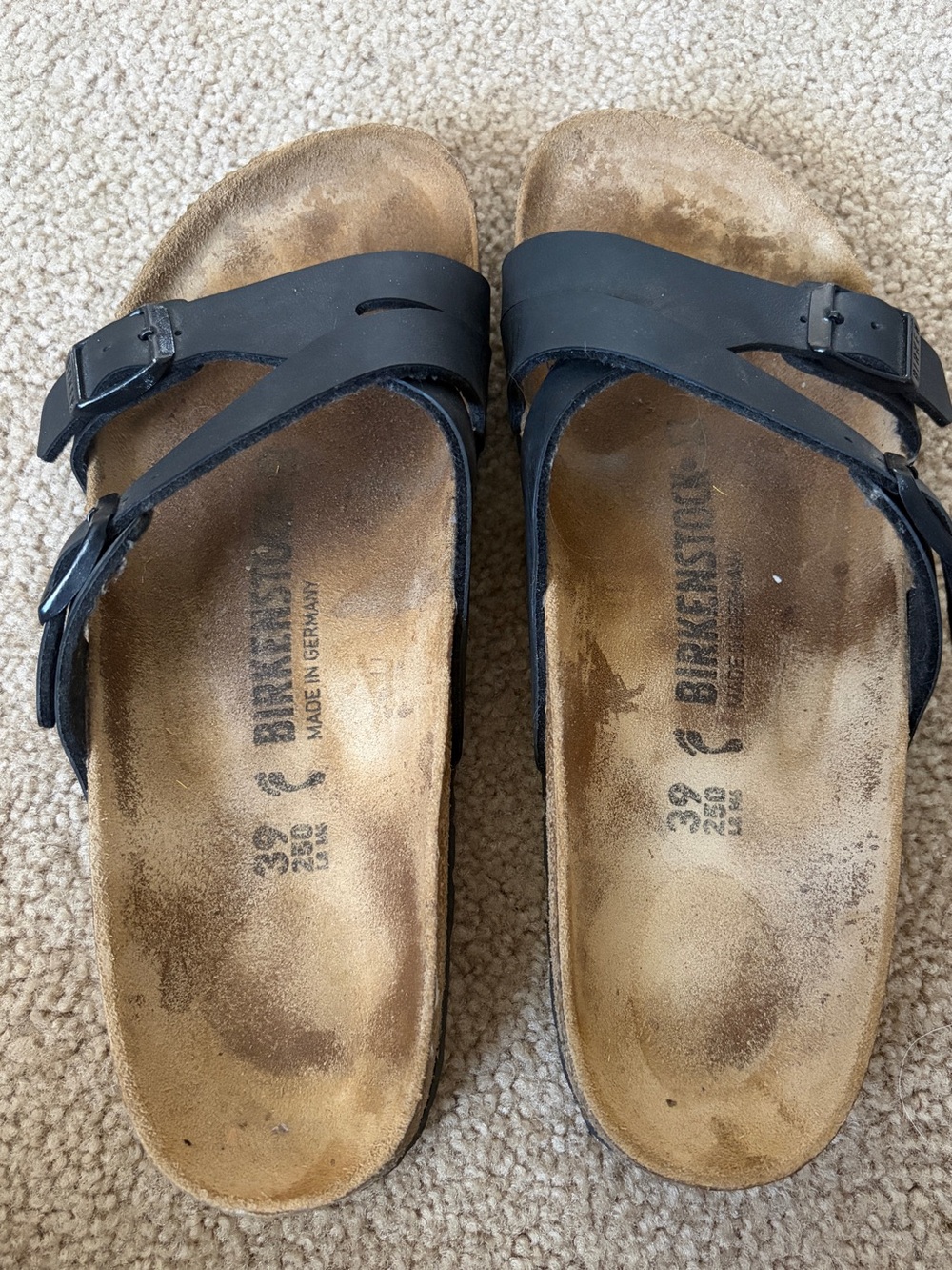 Birkenstock Black Yao Leather Slide Sandals